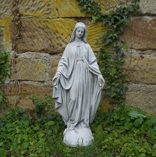 Heilige Madonna Maria Mutter Steinfigur 63 cm 16 kg Grau Beton frostsicher