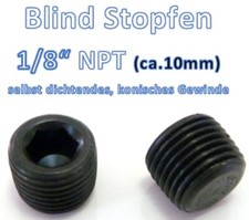 1/8" NPT Stahl Blindstopfen Verschluss Schraube Endstopfen Stopfen