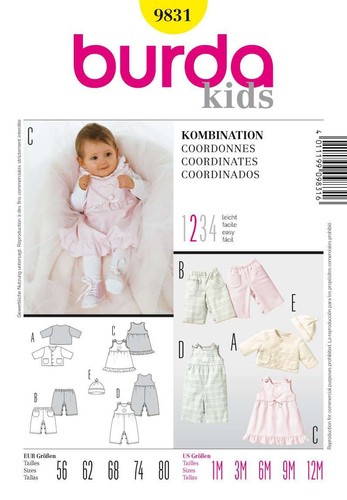 Schnittmuster burda 9831 - schnittmuster,