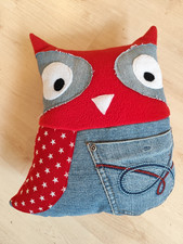 handgemachtes Eulenkissen /Recyling aus Jeanshose