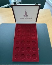 Münzkassette Olympiade Moskau 1980 für 28 Münzen
