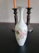 Vintage Glas Vase hamdbemalt