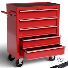 AREBOS Werkstattwagen Werkzeugwagen Rollwagen Werkzeugkiste Toolbox 5 Fächer