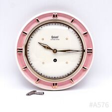 Mid Century Garant Schwebe-Anker Keramik Wanduhr 4269 50er Jahre | Rosa 22 cm Ø
