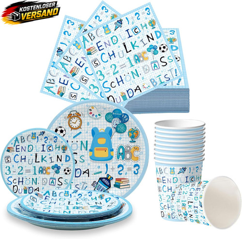 Einschulung partygeschirr set - einschulung,