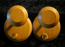 2 Garderoben Haken Halter Holz massiv mit Hut und Kleiderhaken