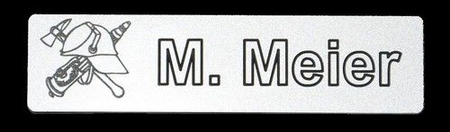 Namensschild graviert mit