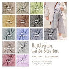 Halbleinen meterware streifen - halbleinen,
