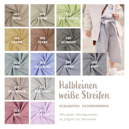 Halbleinen meterware streifen - halbleinen,
