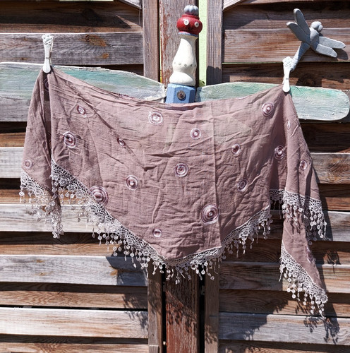 Dreieckstuch taupe baumwolle - dreieckstuch,