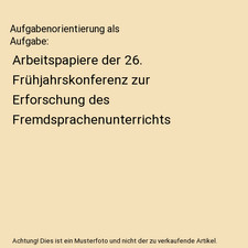Aufgabenorientierung als