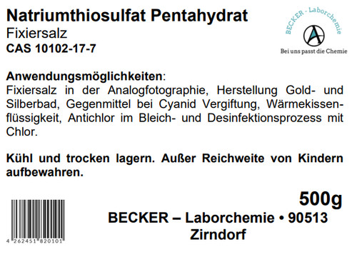 Natriumthiosulfat pentahydrat - natriumthiosulfat,