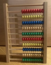 Kinderspielzeug Rechenschieber Holz 10reihig H 28, T 6,5 B 19 cm