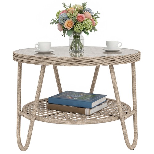 Beistelltisch aus polyrattan - beistelltisch,