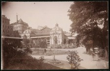 Ansicht Karlsbad, Partie am Kursalon im Stadtpark 