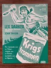 War Drums Lex Barker, Joan Taylor 1957 Danish Movie Program