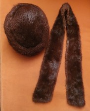 Echte NERZ Pelzmütze + Stola