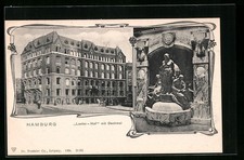 Passepartout-AK Hamburg, Kontorhaus Laeisz-Hof mit Denkmal 