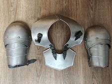 Mittelalter Nackenschutz Kragen Platte blank mit Schulterteilen Rüstung (Set)