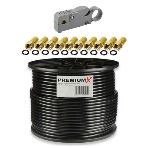 100m koaxialkabel schwarz - 100m,