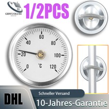 Anlegethermometer Heizungsrohr Rohrthermometer Temperaturanzeige 120°C Bimetall