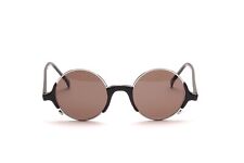Runde Sonnenbrille Metall und Kunststoff Silber Schwarz 80er Jahre Vintage