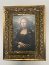 Mona Lisa Kunstdruck Leonardo da Vinci im Louvre gekauft im Echtholz-Rahmen