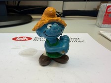 Schleich Schlumpf mit Strohhut – © Peyo 1980 – Vintage Figur, Made in Hong Kong