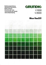 Bedienungsanleitung-Operating Instructions für Grundig V 1000,V 2000 