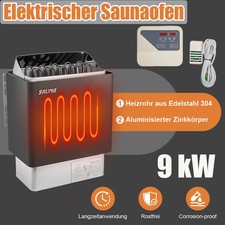 9kW Elektrischer Saunaofen mit Digitalsteuerung für 9-13 m³ Saunabereich
