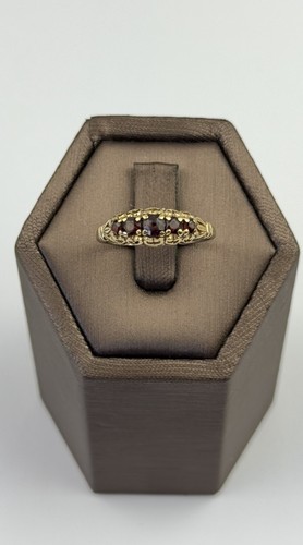 Granat ring gold - 9, kt