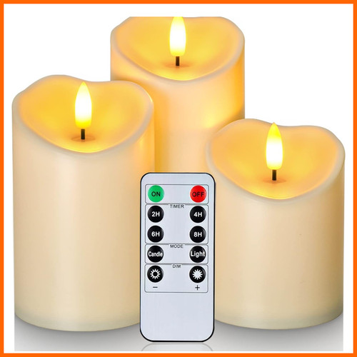 Flammenlose kerzen set 3er - set,