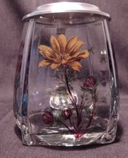 1 Glas Krug mit Zinndeckel Motiv Blumen Neu wurde nicht verwendet (Bierseidl)