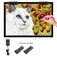 elice A2 LED Leuchttisch mit 12V 2A-Adapter und 2 Multifunktionsclips,7mm