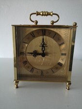 Messing Quarzuhr Kundo West-Germany Tischuhr Gebraucht 