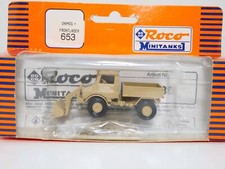 Roco 653 Minitanks MB Unimog 2450 L mit Frontlader 1:87 WIE NEU! OVP 1703-24-11