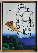 Gemälde Öl Segelschiff Galionsfigur Lambert Maria Wintersberger 1999 signiert