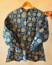 Indisch Blau Blumen Baumwolle