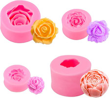 4 Stücke 3D Silikonform Blumen Silikonformen Blumen Fondant Rosen 3D Blume 