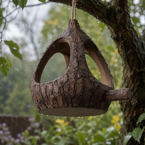 Holz hängender vogelhäuschen - holz,