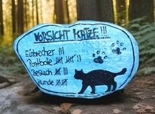 Bemalter Stein?‍⬛ Katze Spruch Lustig Handbemalt ca10×6cm