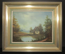 Original ölgemälde haus - "haus, mit
