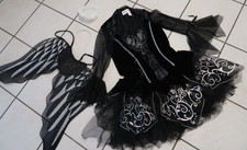 Karneval / Halloween Kostüm Schwarzer Engel Damen Gr. 38 – Neu