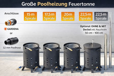 Poolheizung Feuertonne mit 15m