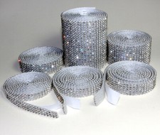 SELBSTKLEBENDE Mesh Strassband Borte SS8  Größe-Farbe-wählbar Strasssteine Band