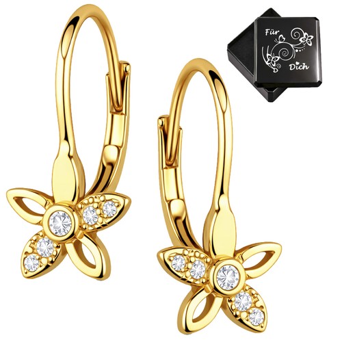 Ohrringe mädchen blume 925 - ohrringe,