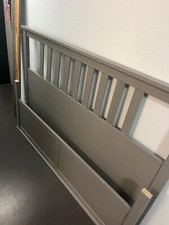 HEMNES Bettgestell, grau lasiert/Lönset, 160x200 cm, gebraucht