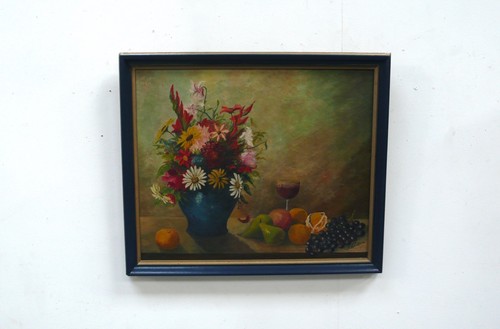Altes stillleben blumen in - stillleben,,