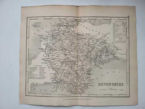 Antike landkarte vintage 1850 - landkarte,
