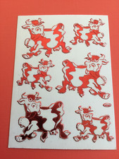 90er Jahre Sticker Album Sticker Glow in the dark/ Stickerbogen  "Kühe", textil